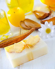 Image showing soap and aroma oil