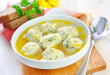 Image showing soup with meat balls