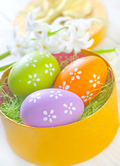 Image showing easter eggs in yellow box