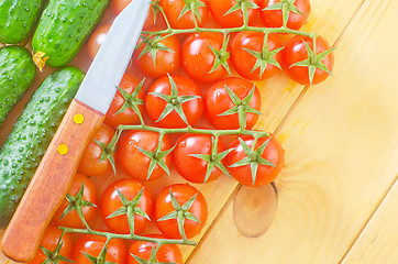 Image showing cucumber and tomato