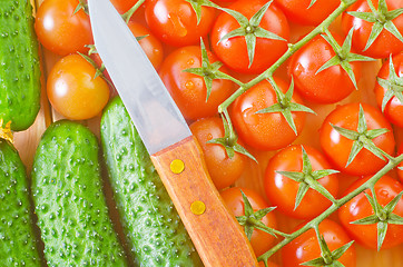 Image showing cucumber and tomato