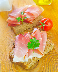 Image showing sandwich with ham