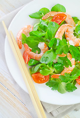 Image showing salad with shrimps