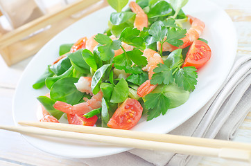 Image showing salad with shrimps