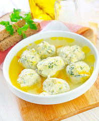 Image showing soup with meat balls