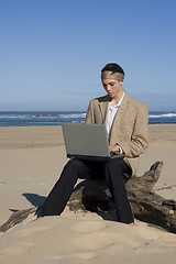 Image showing Working At The Beach