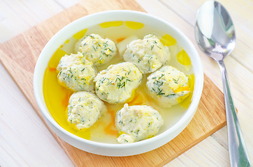 Image showing soup with meat balls