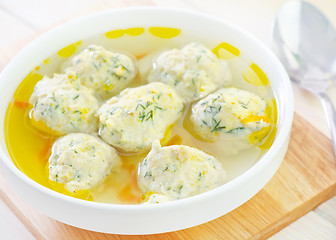 Image showing soup with meat balls