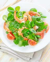 Image showing salad with shrimps