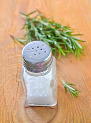 Image showing salt, rosemary and pepper