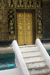 Image showing Monastery doors in Luang Prabang, Laos