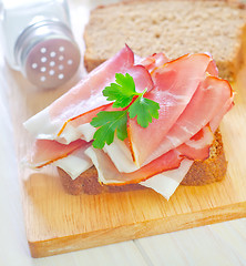 Image showing sandwich with ham