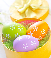 Image showing easter eggs in yellow box