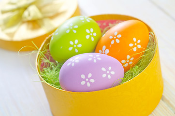 Image showing easter eggs in yellow box