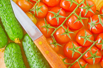 Image showing cucumber and tomato