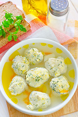 Image showing soup with meat balls