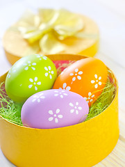 Image showing easter eggs in yellow box