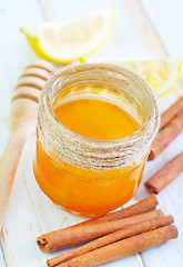 Image showing honey,cinnamon,and lemon