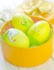 Image showing easter eggs in yellow box