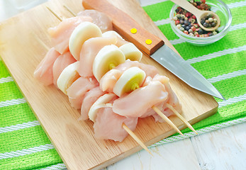 Image showing raw chicken kebab