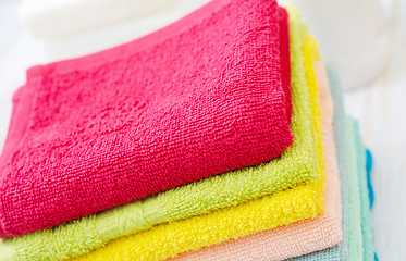 Image showing soap and towels