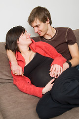Image showing young couple expecting a baby