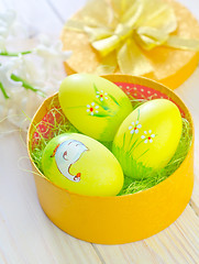 Image showing easter eggs in yellow box