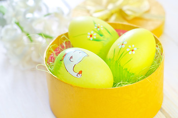 Image showing easter eggs in yellow box