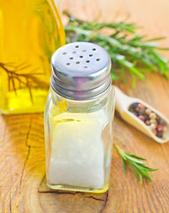 Image showing salt, rosemary and pepper