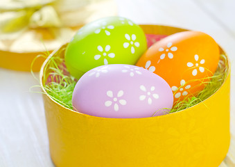 Image showing easter eggs in yellow box