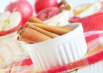Image showing cinnamon and apples