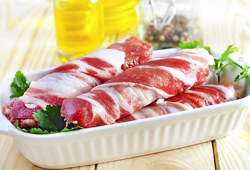 Image showing rolls with bacon