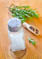 Image showing salt, rosemary and pepper