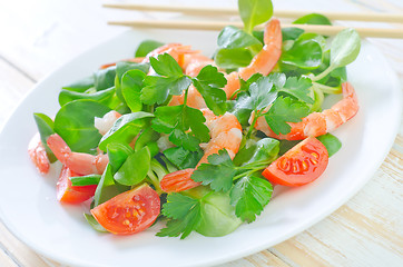 Image showing salad with shrimps