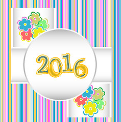 Image showing Happy New Year 2016. Decorative vintage ornamental