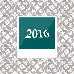 Image showing 2016 in polaroid instant photo frames on abstract background