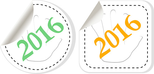 Image showing new year 2016 icon set. new years symbol original modern design for web and mobile app on white background