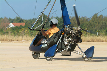 Image showing Microlight airplane on the ground