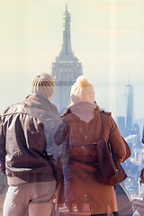 Image showing Tourist taking photo of New York City.