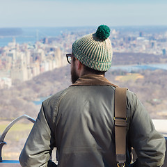 Image showing Tourist enjoying in New York City panoramic view.