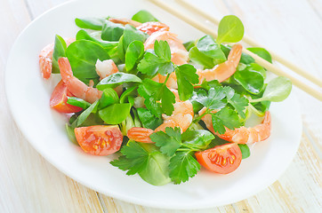 Image showing salad with shrimps