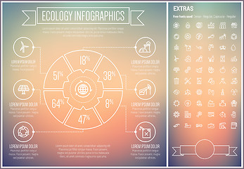 Image showing Ecology Line Design Infographic Template