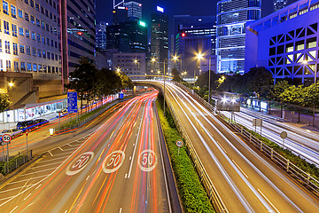 Image showing busy traffic night