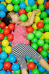 Image showing Asian Chinese Girl In Ball Pool