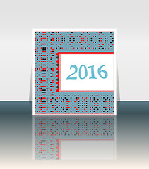 Image showing Origami 2016 mandala on polka dots background