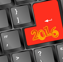 Image showing Keyboard keys with new year sign 2016