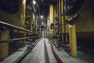 Image showing Industrial interior with welded silos