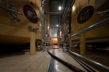 Image showing Industrial interior with welded silos