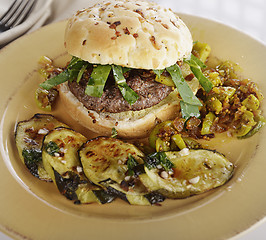 Image showing Burger with Onion Bun