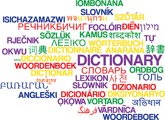 Image showing Dictionary multilanguage wordcloud background concept